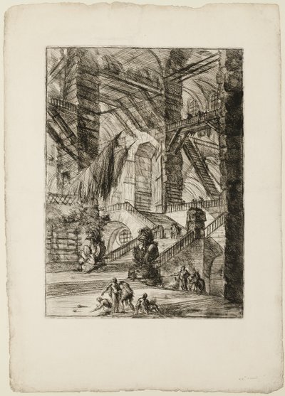 Kupalı Merdiven, Hayali Hapishanelerden 8. plaka by Giovanni Battista Piranesi