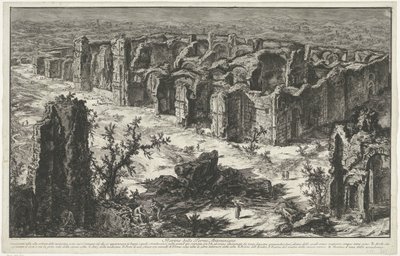 Thermen van Caracalla te Roma Antoninus Hamamı Harabeleri (nesne üzerindeki başlık) Gezichten op Roma (dizi adı) Giambattista Piranesi mimarı Ve (nez) iano tarafından tasarlanan ve işlenen Roma manzaraları (seri başlığı) by Giovanni Battista Piranesi