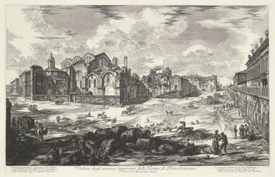 Thermen van Diocletianus te Roma Dioclaziano Hamamlarının üst kalıntılarının görünümü (nesne üzerindeki başlık) Gezichten op Roma (dizi adı) Giambattista Piranesi mimarı Ve (nez) iano tarafından tasarlanan ve işlenen Roma manzaraları (seri başlığı) by Giovanni Battista Piranesi