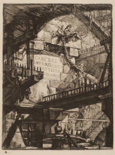 Başlık Plakası, Hayali Hapishanelerden Plaka I, c.1750 (kağıt üzerine gravür) by Giovanni Battista Piranesi