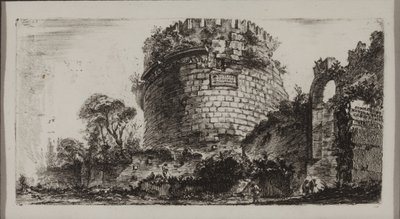 Capo di Bove veya Ox Head olarak adlandırılan Caecilia Metella Mezarı by Giovanni Battista Piranesi