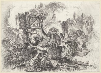 Mezarlar van Nero Dekoratif kaprisler (eski seri başlığı) Groteskler (dizi adı) by Giovanni Battista Piranesi