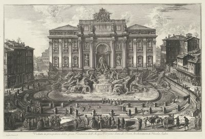 Trevifontein te Roma Nicola Salvi tarafından Trevi Architecture olarak bilinen büyük Fontana dell