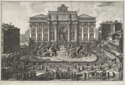 Trevifontein te Roma Nicola Salvi tarafından Trevi Architecture olarak bilinen büyük Fontana dell