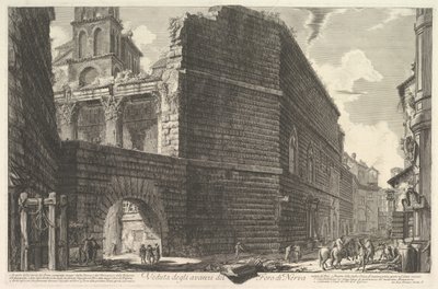 Veduta degli avanzi del Foro di Nerva, larcade et la muraille Augustus Forumu [err ..., 1757. by Giovanni Battista Piranesi
