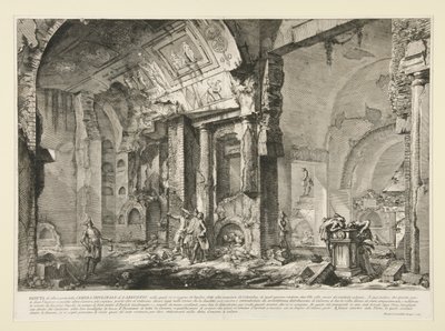 Le Antichit'ten L. Arruntius'un mezar odasının başka bir bölümünün görünümü? Roma by Giovanni Battista Piranesi