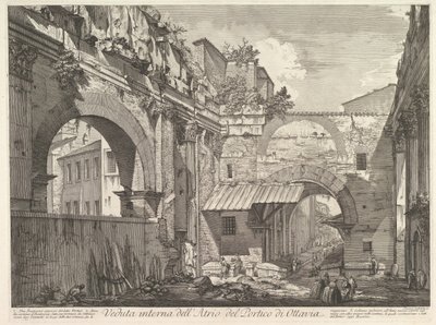 Portico di Ottavia Atriyumunun İç Görünümü Porti Atriumunun İç Görünümü ..., 1760. by Giovanni Battista Piranesi