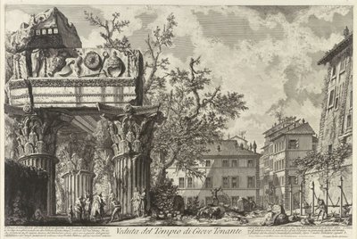 Jüpiter Tonans Tapınağı ile Veduta, c. 1755 by Giovanni Battista Piranesi