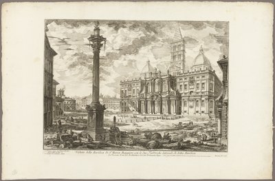 Views of Rome'dan iki kanatlı S. Maria Maggiore Bazilikası'nın görünümü by Giovanni Battista Piranesi