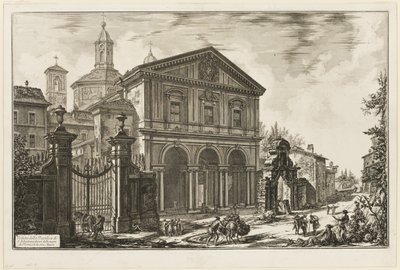 San Sebastiano fuori delle mura Bazilikası'nın görünümü [St. Sebastian Surların dışında] Appian Yolu üzerinde, Views of Rome'dan by Giovanni Battista Piranesi