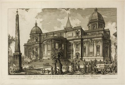 S. Maria Maggiore Bazilikası'nın Arka Girişinin Roma Manzarasından Görünümü by Giovanni Battista Piranesi