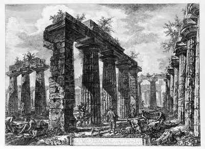 Paestum Tapınaklarının Görünümü (litho) by Giovanni Battista Piranesi