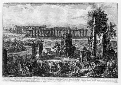 Paestum Tapınaklarının Görünümü (litho) by Giovanni Battista Piranesi
