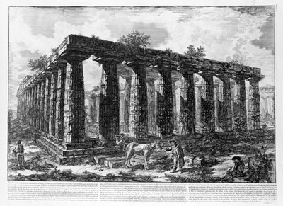 Paestum Tapınaklarının Görünümü (litho) by Giovanni Battista Piranesi
