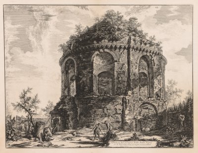 Roma Manzaraları: Tivoli yakınlarındaki Sözde Tempio della Tosse, 1763. by Giovanni Battista Piranesi