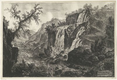 Watervallen te Tivoli Tivoli'deki Cascatelle'in görünümü (nesne üzerindeki başlık) Gezichten op Rome (dizi başlığı) Giambattista Piranesi mimarı Ve (nez) iano (dizi başlığı) tarafından tasarlanan ve oyulan Roma manzaraları by Giovanni Battista Piranesi
