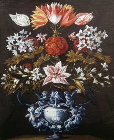 çiçekli vazo by Giovanni Battista Recco