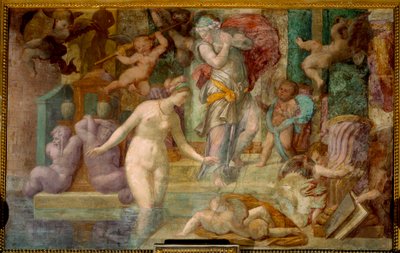 Fontainebleau Okulu: Çeşmedeki Venüs. Giovanni Battista tarafından yapılan tablo Jacopo Rosso (1494-1541) tarafından by Giovanni Battista Rosso Fiorentino