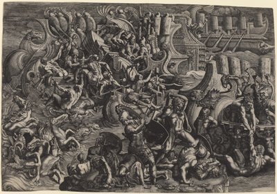 Yunanlıları Püskürten Truvalılar by Giovanni Battista Scultori