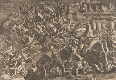 Yunanlıları püskürten Truvalılar, 1538. by Giovanni Battista Scultori