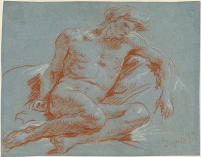 Oturan Erkek Çıplak by Giovanni Battista Tiepolo
