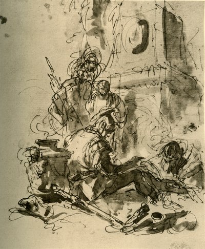 Oturan bir Asker, 18. yüzyılın ortaları, 1928 by Giovanni Battista Tiepolo