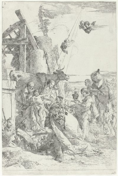 Üç Kral tarafından Mesih Çocuğunun Tapınması Scherzi di fantasia (dizi adı) by Giovanni Battista Tiepolo