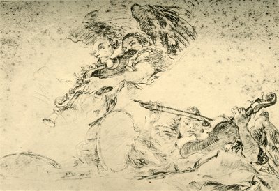 Müzik Aletleri çalan melekler, c1755, 1928 by Giovanni Battista Tiepolo