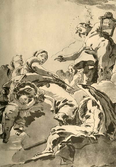 Apollo, İlham Perileri ve Kronos, c1730, 1928 by Giovanni Battista Tiepolo