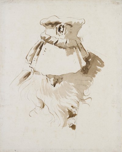 Sakallı bir adamın başı, 18. yüzyılın ortalarında by Giovanni Battista Tiepolo