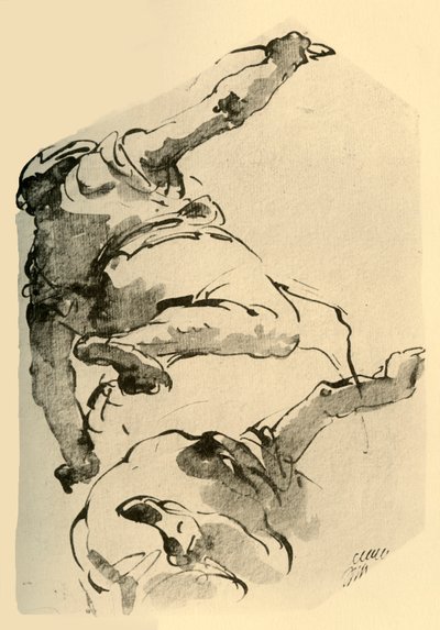 Diz çökmüş figür, arkadan bakıldığında, 1743-1744, 1928 by Giovanni Battista Tiepolo