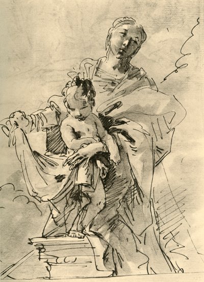Madonna ve Çocuk, 18. yüzyılın ortası, 1928 by Giovanni Battista Tiepolo