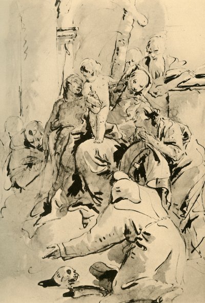 Azizler ile Madonna, 18. yüzyılın ortaları, 1928 by Giovanni Battista Tiepolo