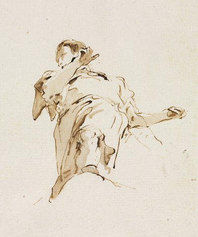 Aşağıdan Görülen Erkek(?) Figür by Giovanni Battista Tiepolo