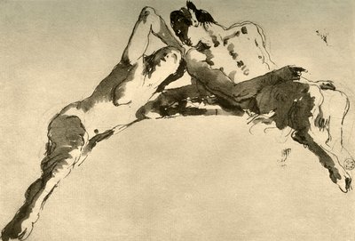 Erkek ve Kadın Faun, 18. yüzyılın ortaları, 1928 by Giovanni Battista Tiepolo