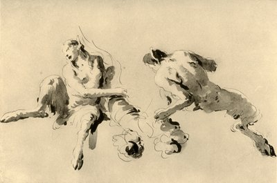 Cornucopia ile Erkek ve Kadın Faun, 18. yüzyılın ortaları, 1928 by Giovanni Battista Tiepolo