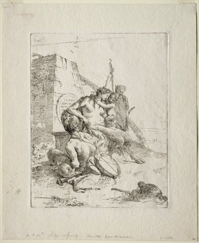 Scherzi: Dikilitaşlı Satyr Ailesi. by Giovanni Battista Tiepolo