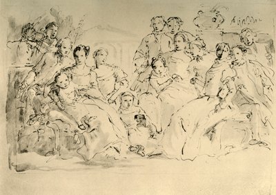 Bir Grup Portresi için Eskiz, 18. yüzyıl ortası, 1928 by Giovanni Battista Tiepolo