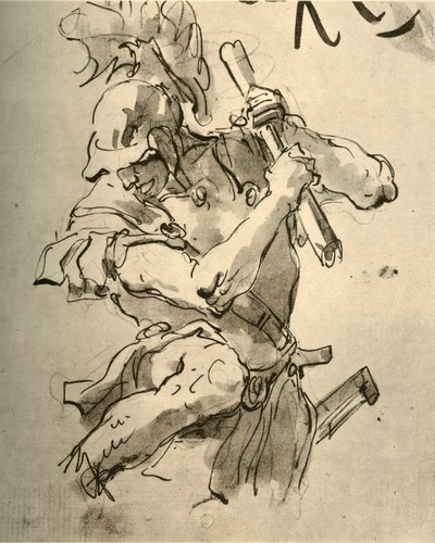 Saldırmak için kolunu kaldıran asker, 18. yüzyılın ortaları, 1928 by Giovanni Battista Tiepolo