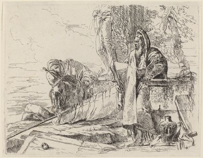 Daimi Filozof ve Diğer İki Figür by Giovanni Battista Tiepolo