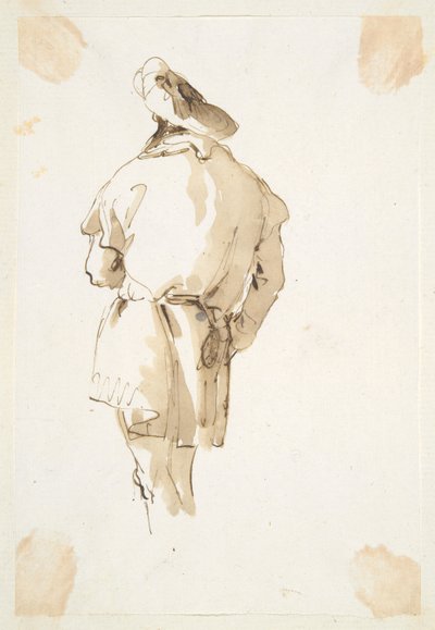 Arkadan görülen ayakta erkek figürü by Giovanni Battista Tiepolo