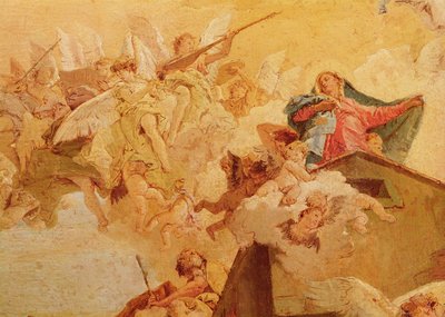 Translation of the Holy House from Nazareth to Loreto, detail of the Virgin  by Giovanni Battista Tiepolo