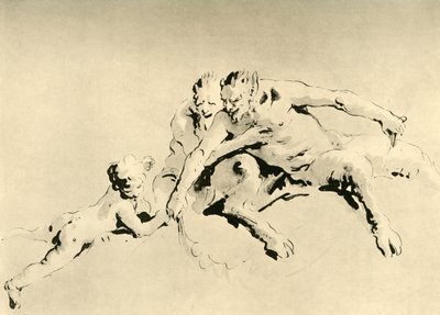 İki Faun ve bir Aşk Tanrısı, 18. yüzyılın ortaları, 1928 by Giovanni Battista Tiepolo