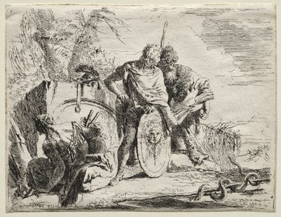 Çeşitli Kaprisler: Astrolog ve Genç Asker. by Giovanni Battista Tiepolo
