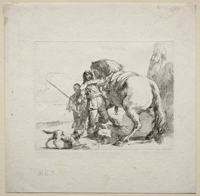 Çeşitli Kaprisler: Atına Binen Süvari by Giovanni Battista Tiepolo