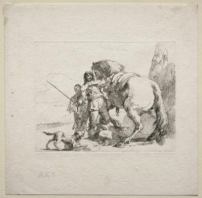 Çeşitli Kaprisler: Atına Binen Süvari, 1785. by Giovanni Battista Tiepolo