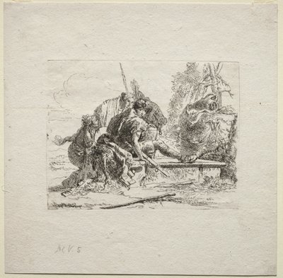Çeşitli Kaprisler: İki Asker ve İki Kadın by Giovanni Battista Tiepolo