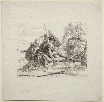 Çeşitli Kaprisler: İki Asker ve İki Kadın, 1785. by Giovanni Battista Tiepolo