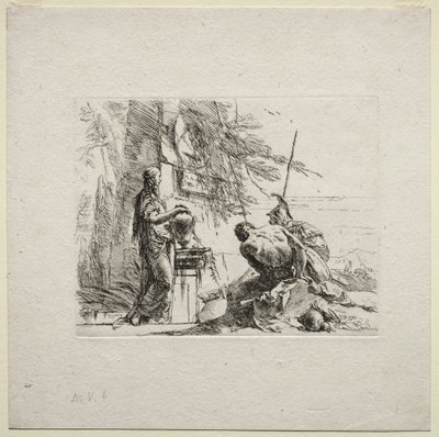 Çeşitli Kaprisler: Elleri Vazoda Duran Kadın by Giovanni Battista Tiepolo