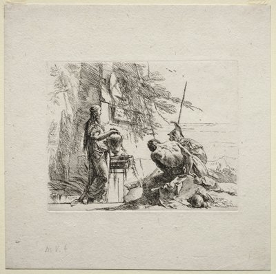 Çeşitli Kaprisler: Elleri Vazoda Duran Kadın, 1785. by Giovanni Battista Tiepolo